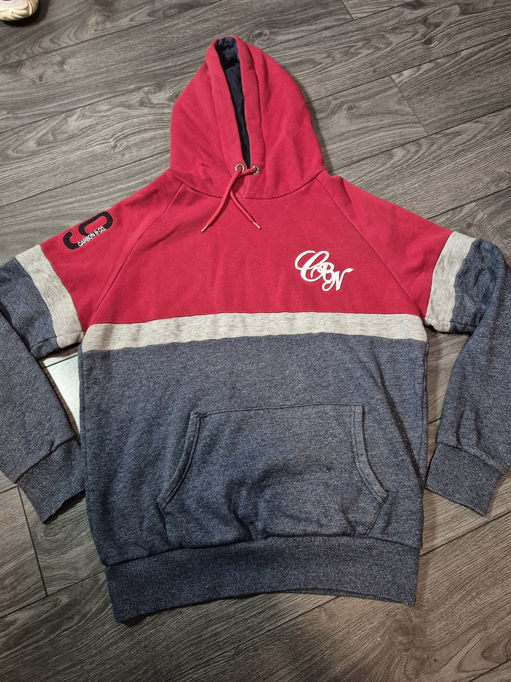 Vintage Carbon Hoodie - XL - Red And Navy